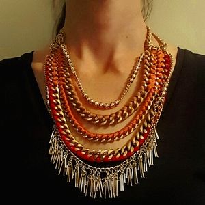 Stella & Dot Multi-layered Coral Necklace